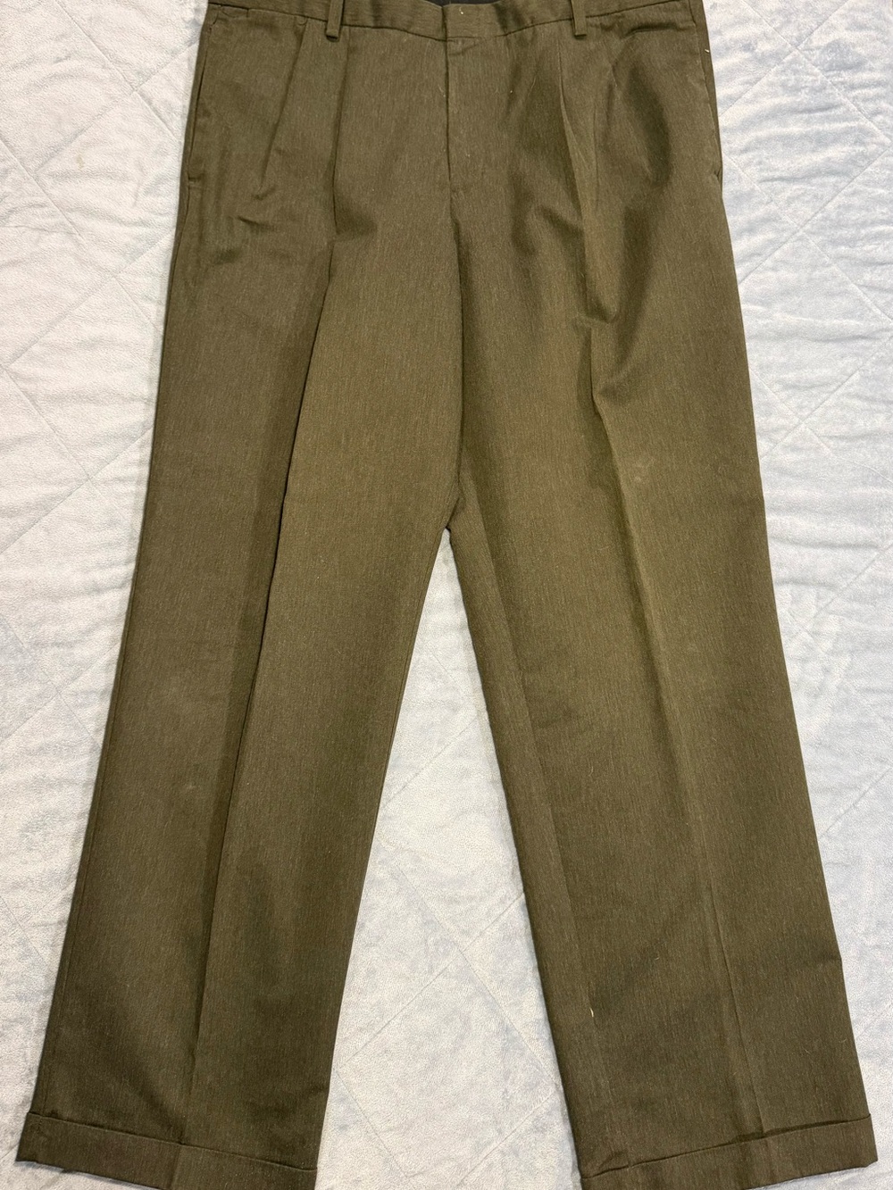 Dockers Men's Olive Green Dress Pants - Pleated Straight Leg